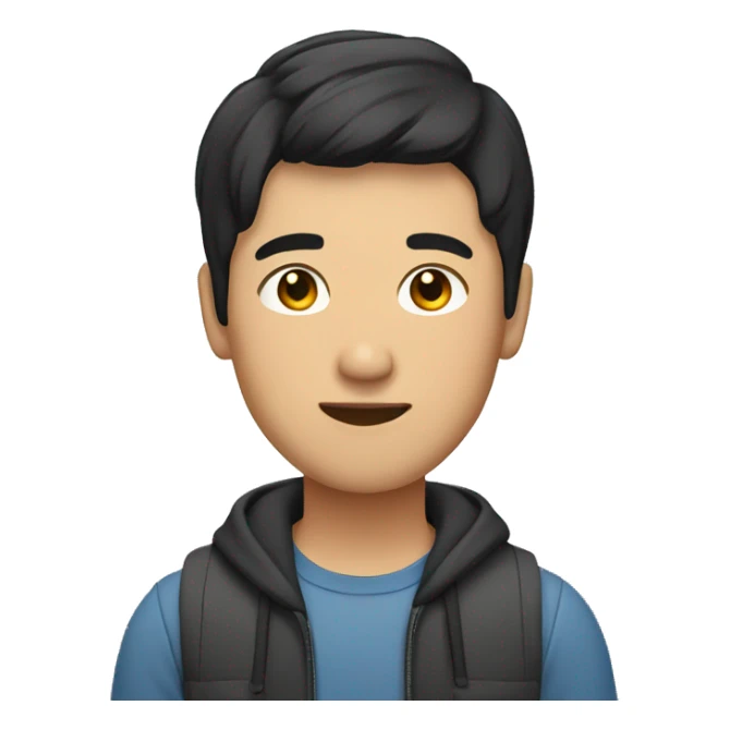 Asian man with short black hair sticker