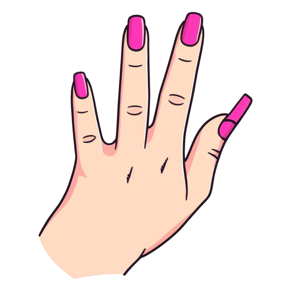 Pink Manicure brown hand  sticker
