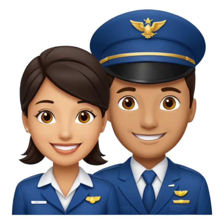 female flight attendant working with her male colleague sticker