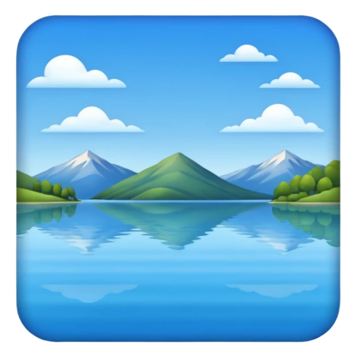 Emoji of lake in Apple style sticker