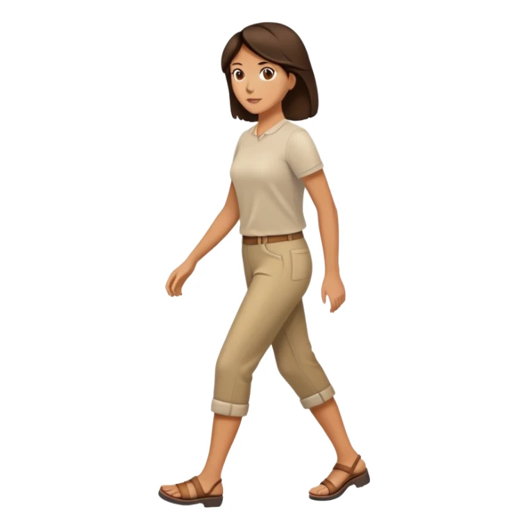 brunette woman walking from left to right sticker