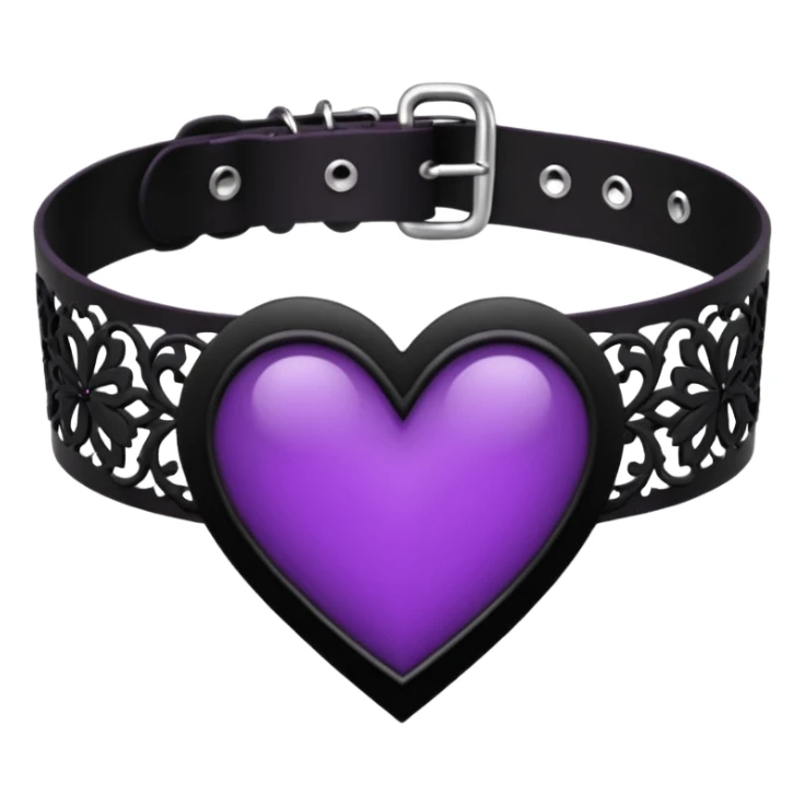 heart with purple gothic black lace choker sticker