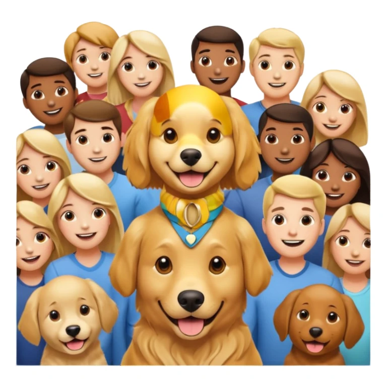 Dog who has lots of humans sticker