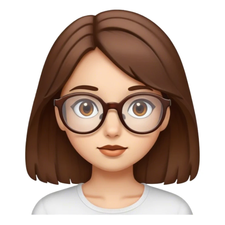 Brown haired girl wearing big brown glasses sticker
