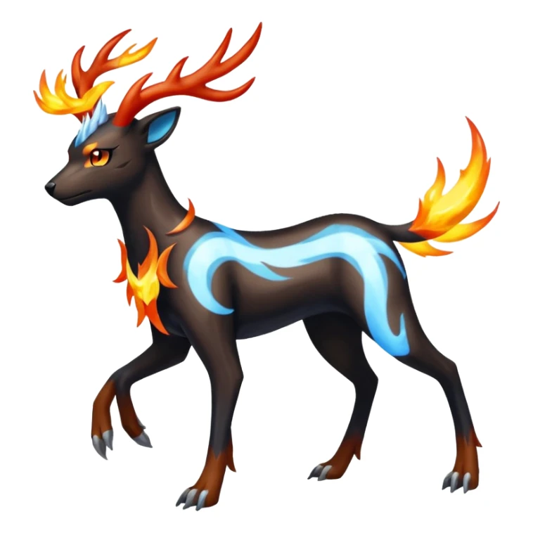 Shiny 4-legged Electrike-Xerneas-Amaura-Houndoom-fusion, full body sticker