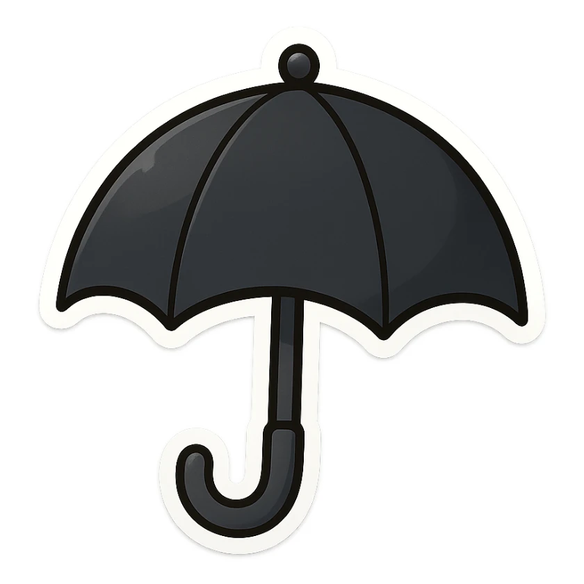 simple black umbrella sticker