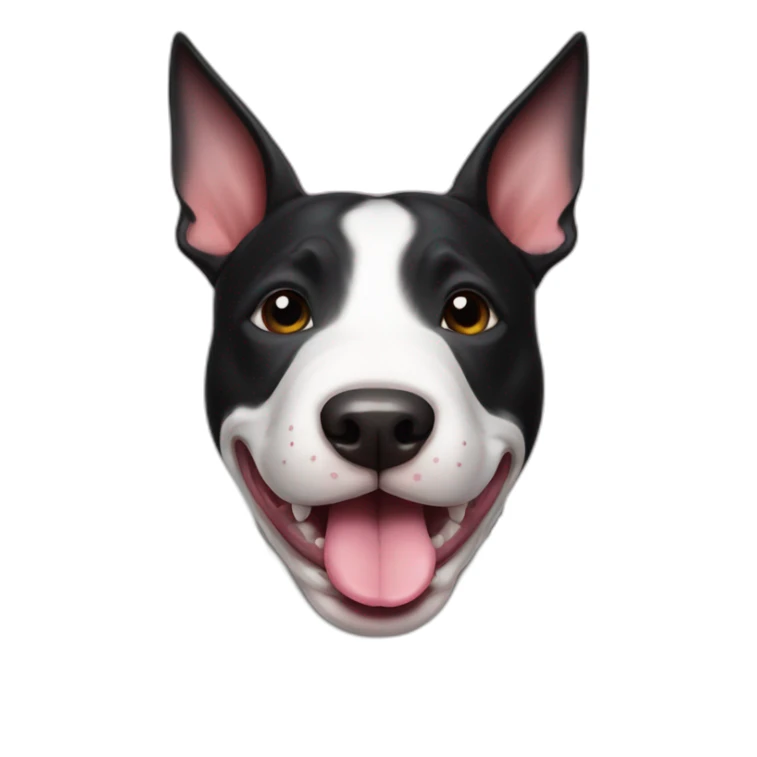 black bull terrier with tongue sticker