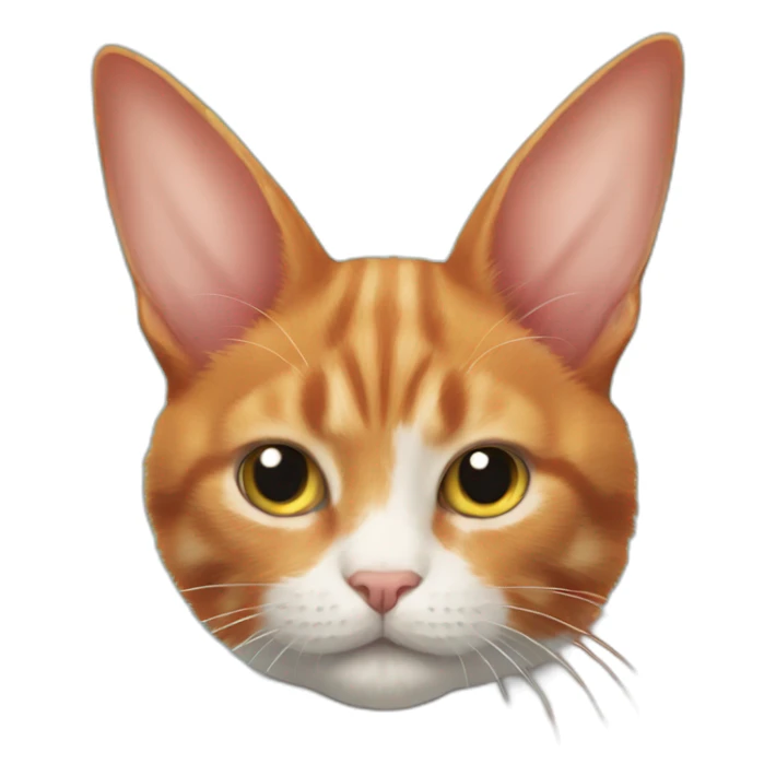 red hair cat with long rabbit ear in uranus sticker