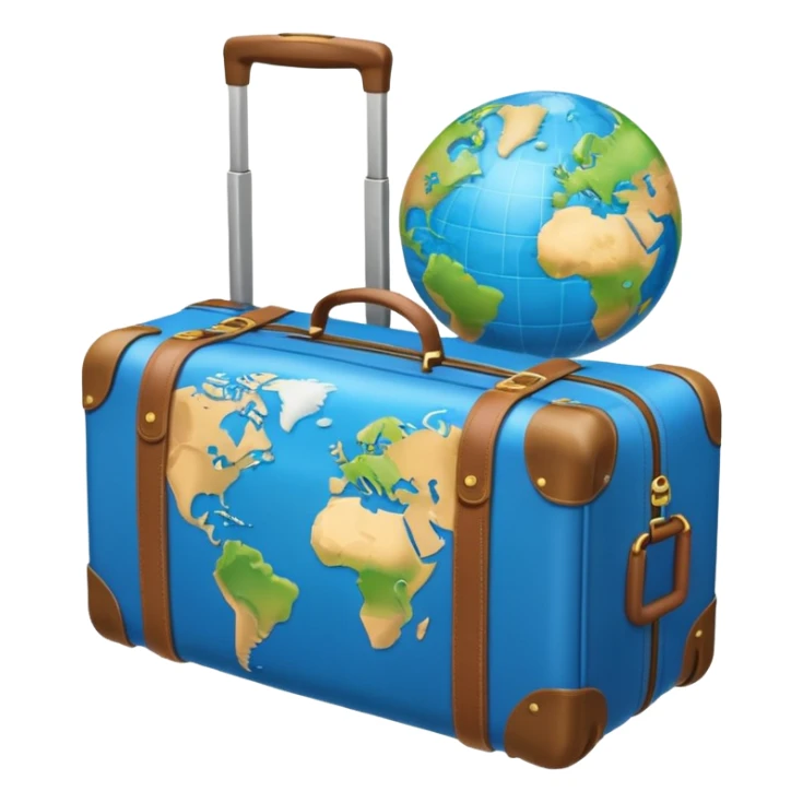 world emoji with luggage bag  sticker