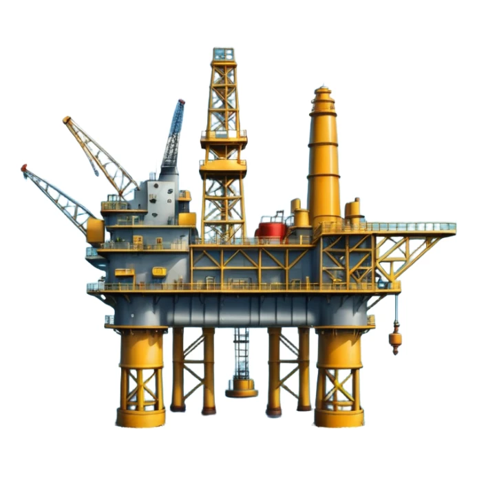 Oil platforms in the ocean beautiful big full scenic scenery full canvas sticker
