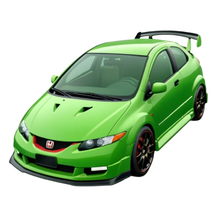 2004 Green Honda civic type r  sticker