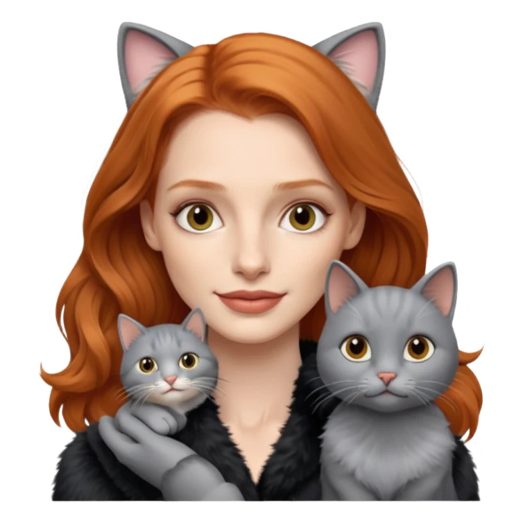 Jessica Chastain, with cute cat sticker