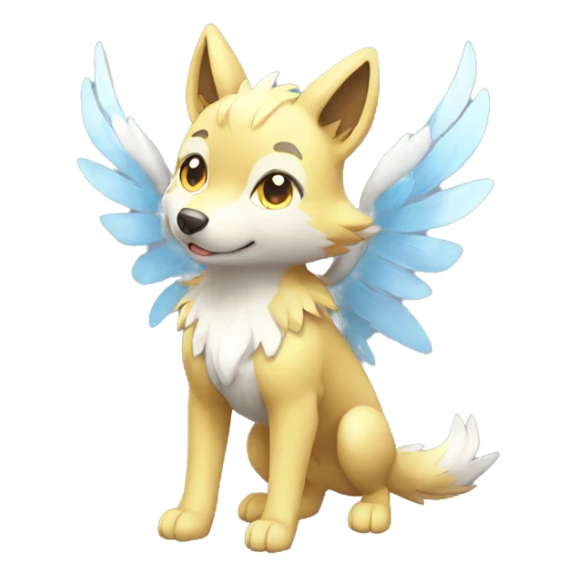 Kawaii Cute Shiny Winged Wolf-Pokémon full body sticker