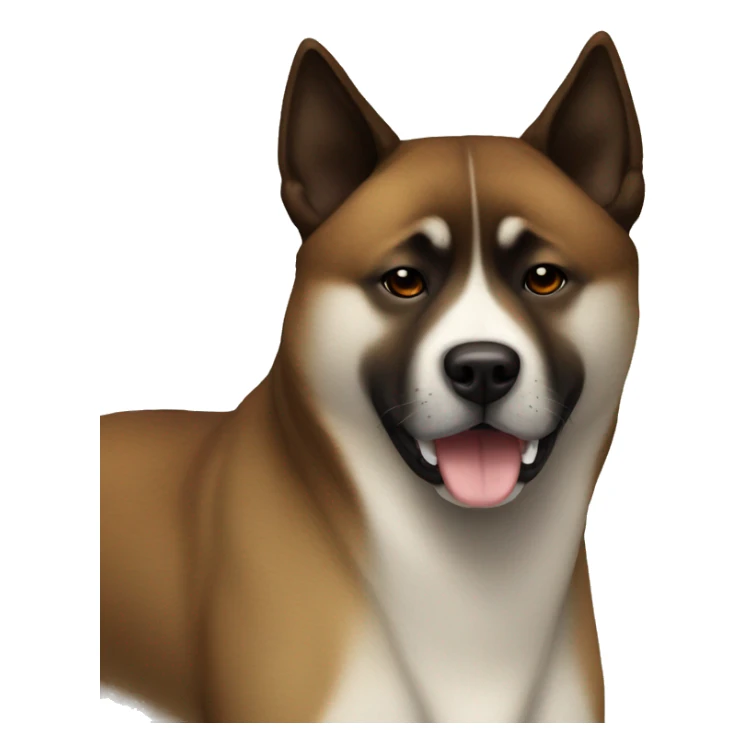 All Brown Fully Brindle Akita Inu skinny without white sticker