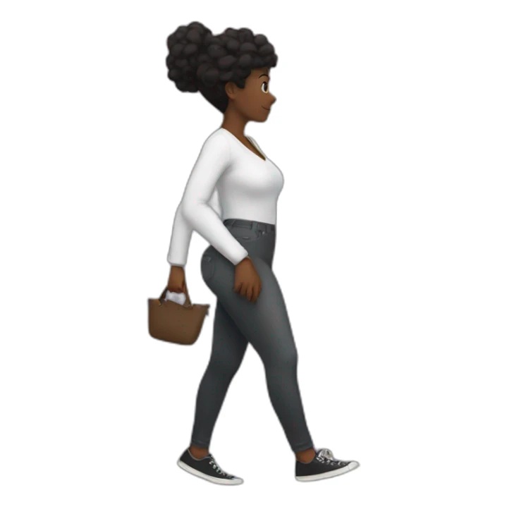 black lady with big hips walking away sticker