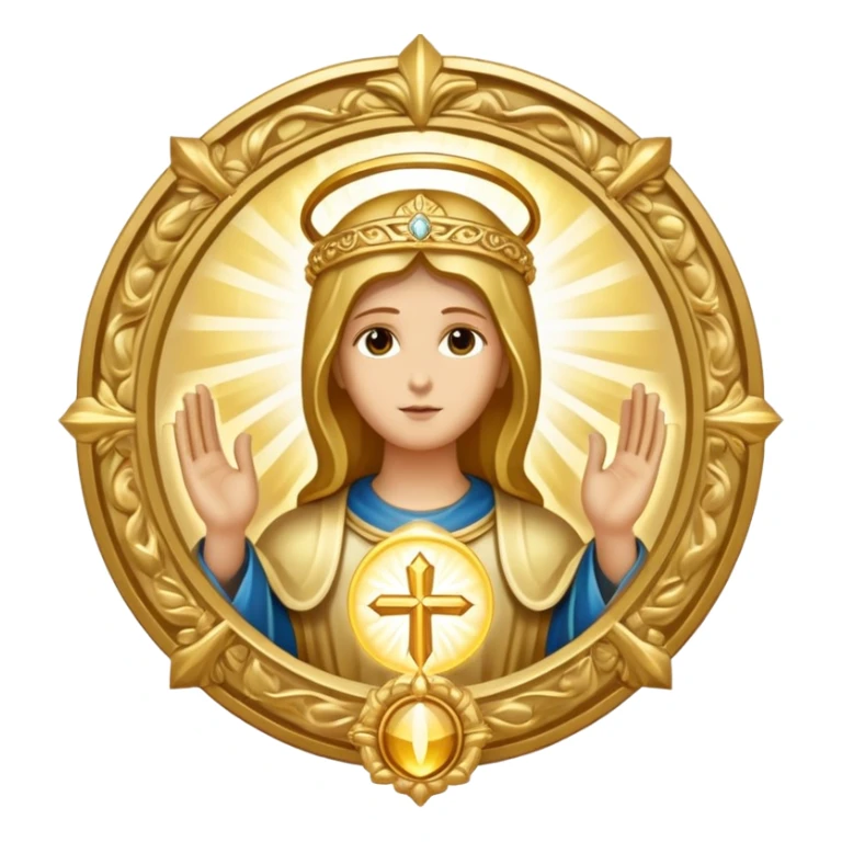 holy saint emblem with halo and divine light sticker