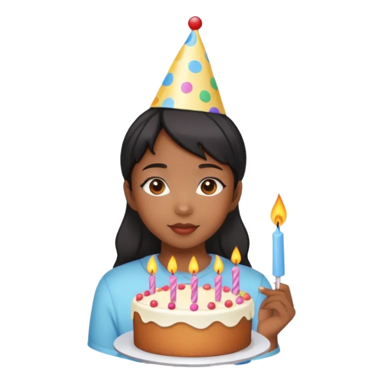 Black Asian girl, 17 years old birthday sticker