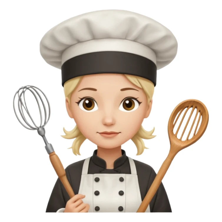 woman chef with a whisk  sticker