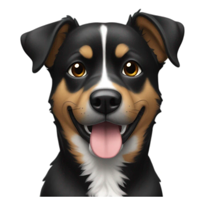 Un chien noir avec kn M sur le torse sticker