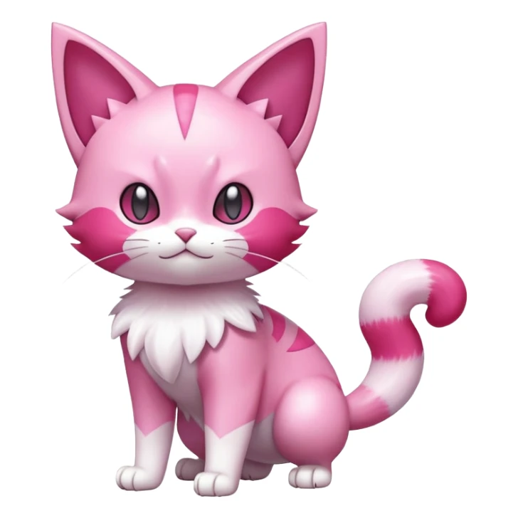 Shiny Skitty-Delcatty-Pokémon-Fakémon-hybrid-creature (full body) sticker