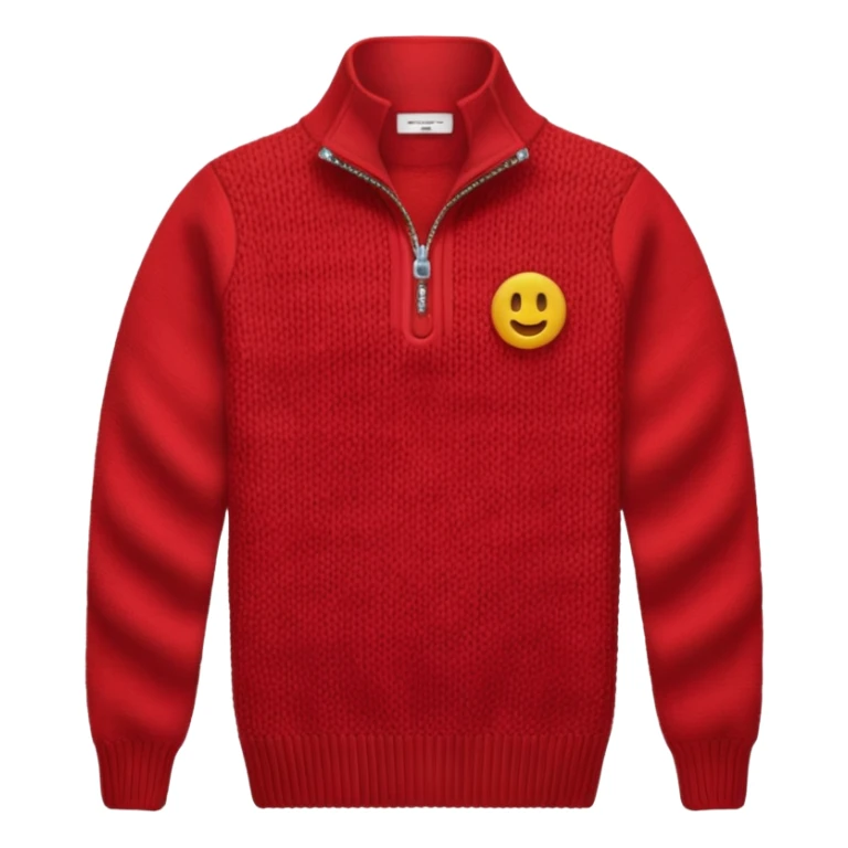 red knitted quarter zip with the knitting visible no emojis sticker