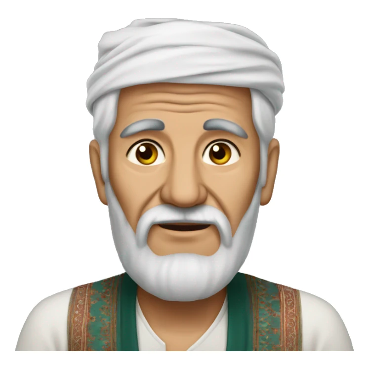 Old Turkmen man reaslistic sticker