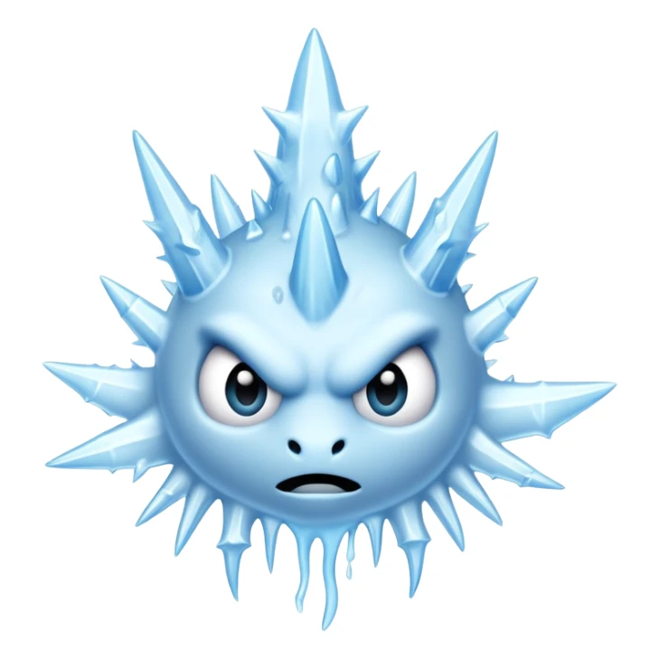 an ice very fast flyng creature with cold dripping from its nose and frozen spikes sticker