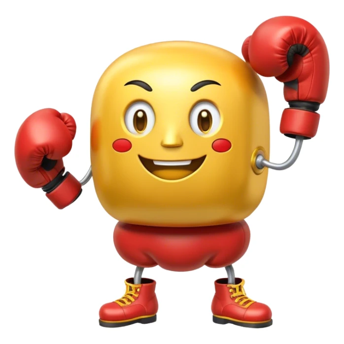 A cartoon-style anthropomorphic train with boxing gloves sticker