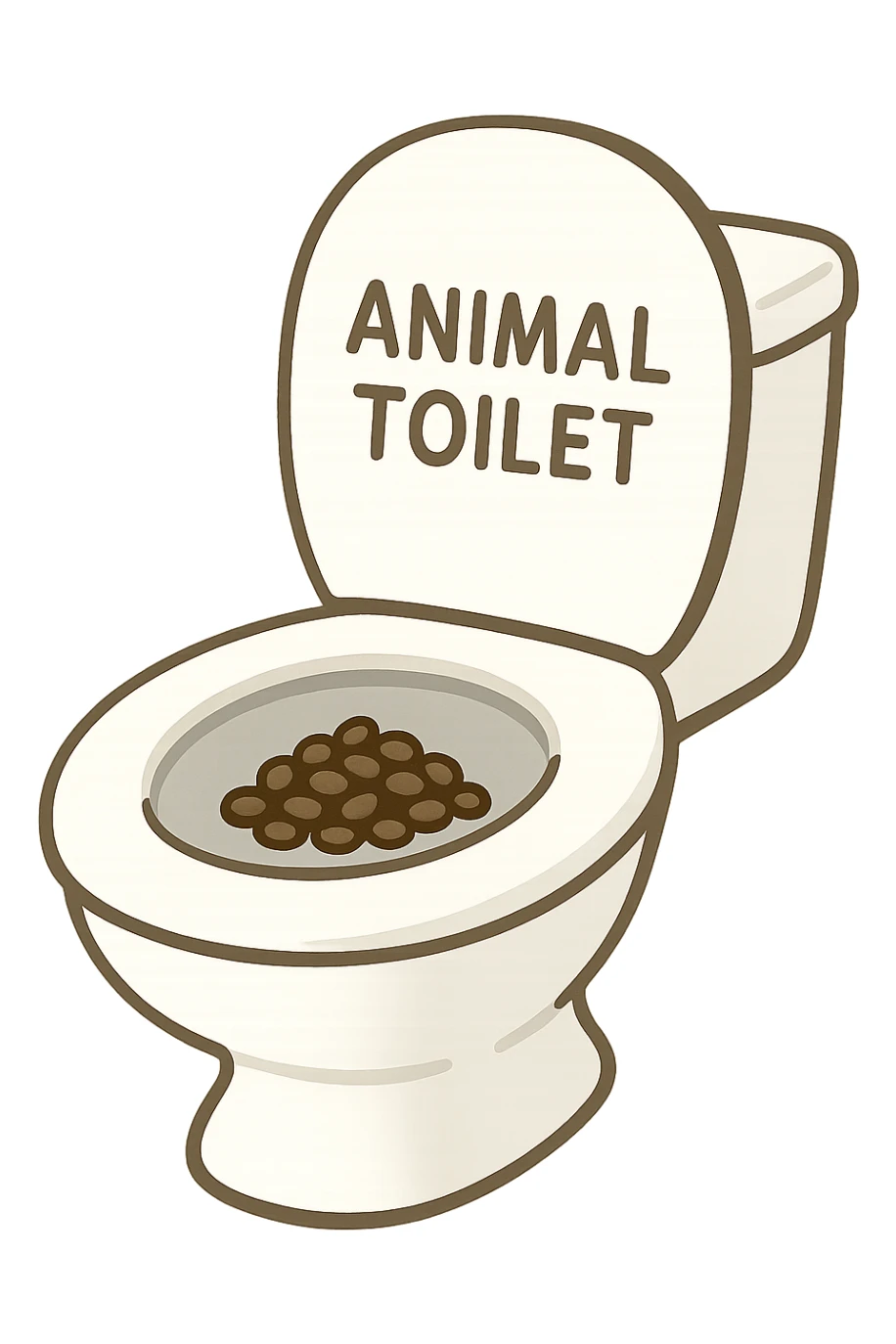 wc dentro cui cadono feci di animale a pallini sticker