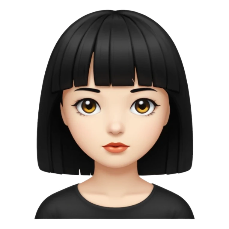 Blackeyes Girl with black bob hair and bang sticker
