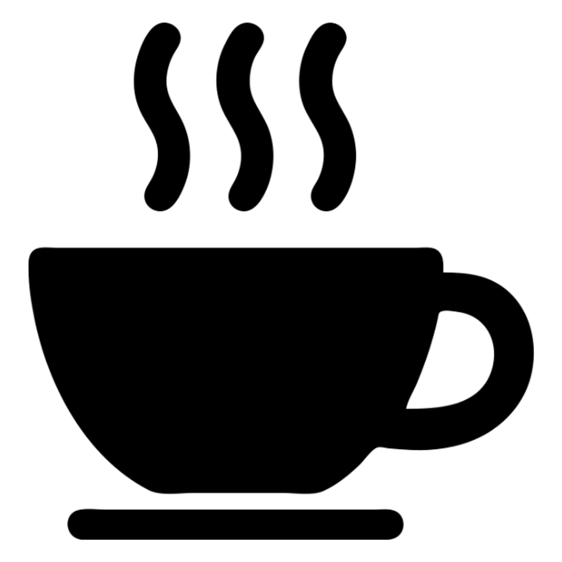 coffee cup icon, simple and bold, minimal color, modern icon style sticker