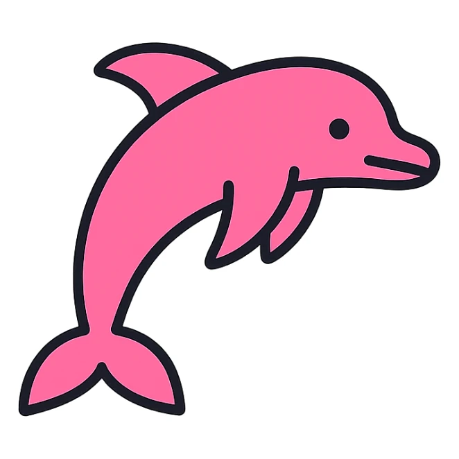 A pink dolphin sticker