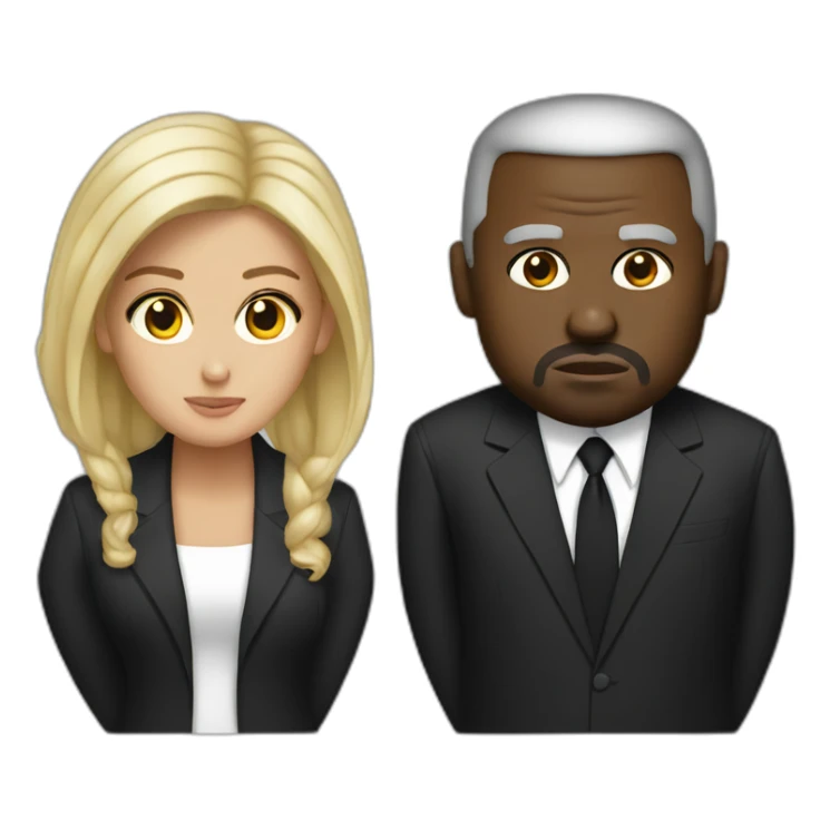 black trump and white kanye sticker