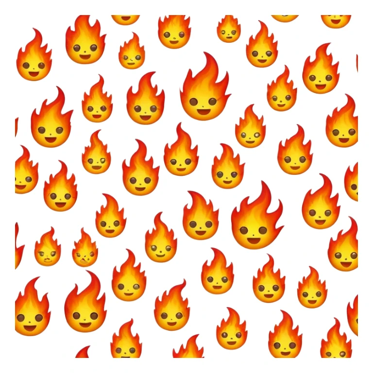 Flames in the form of different emojis sticker