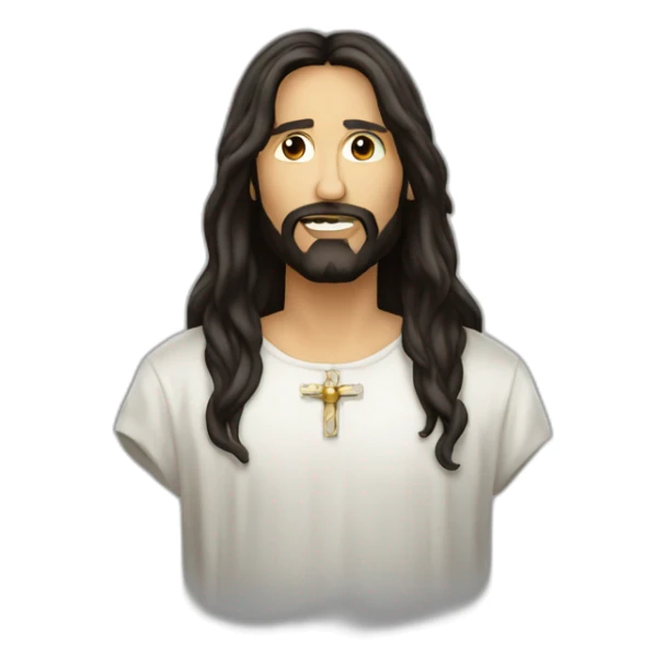 singer metal like jesus long hair black sticker