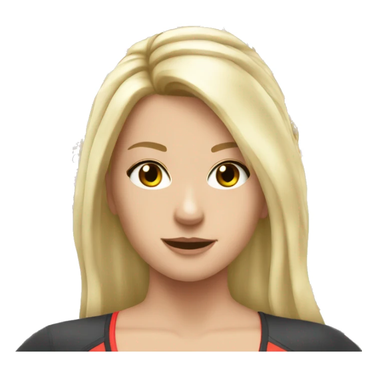 White girl long hair gym sticker