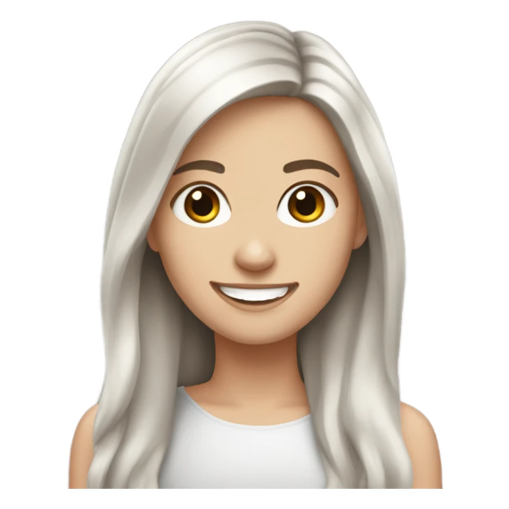 white girl with nice dark brown hair smiling gently  sticker