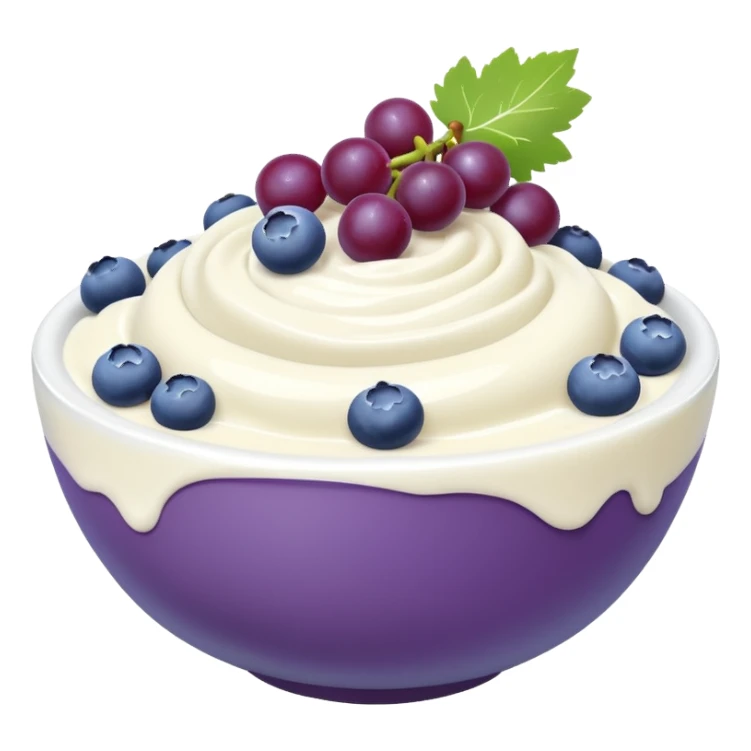yoghurt bowl with grapes and blueberries sticker
