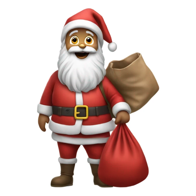 Hyper Realistic Santa waving and holding his sack sticker