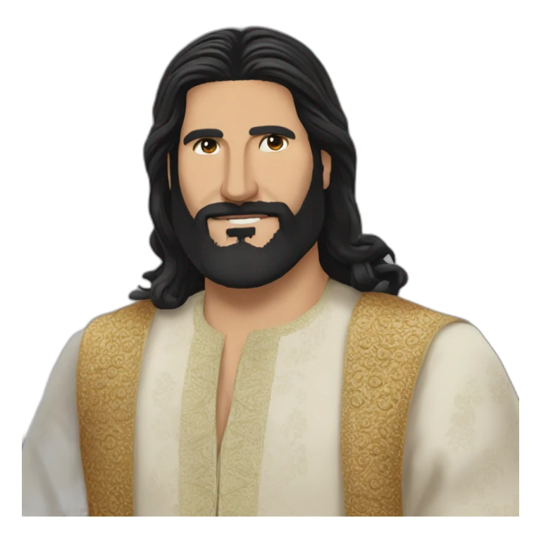 Kayvan Novak traditional clothes long hair very long beard sticker