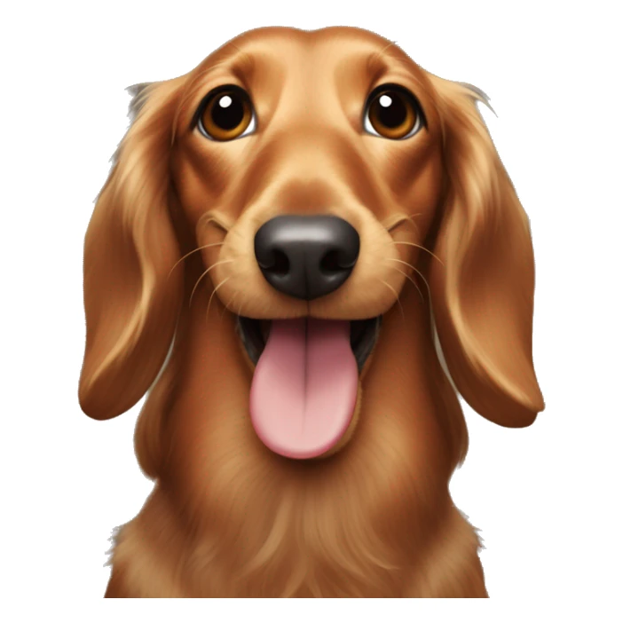 Long haired Dachshund smiling with its tongue out  sticker