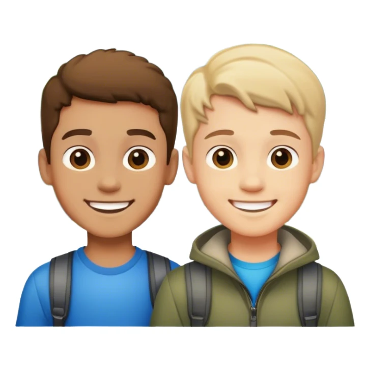 smiling boys in the outdoors sticker