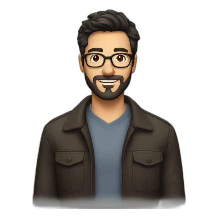 Handsome man with glasses and dark hair and beard late thirties sticker