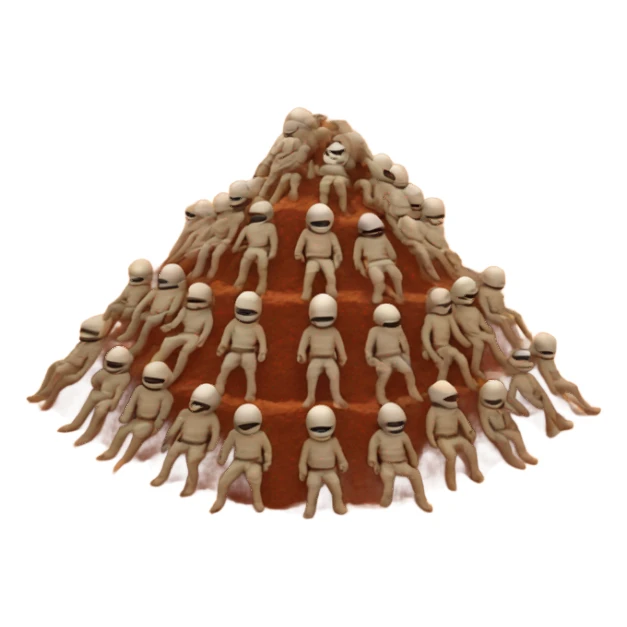 Human pyramid on Mars mid fart sticker
