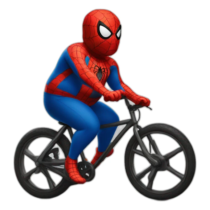 Fat Spiderman on a bike sticker