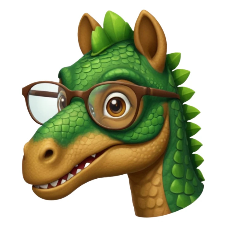 Dinosaur with glass on in a horse sticker