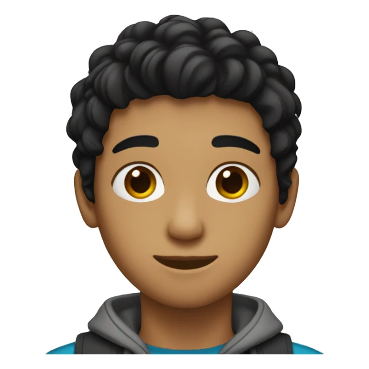  Teen, male, black hair,  sticker