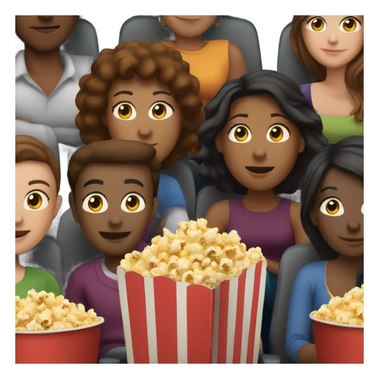 People watching a movie eating popcorn  sticker