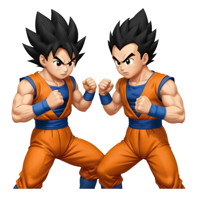 Goku vs Vegeta clashing punching struggling querral fight  sticker