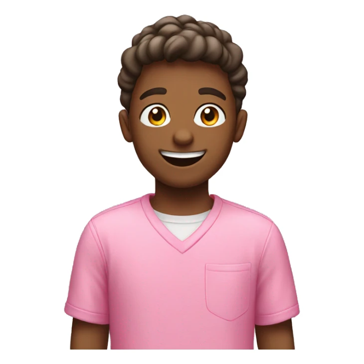 happy boy in pink shirt sticker